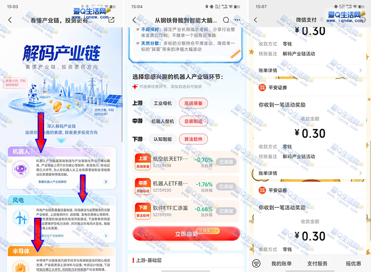 平安证券解码产业链抽奖 亲测1.2元秒到